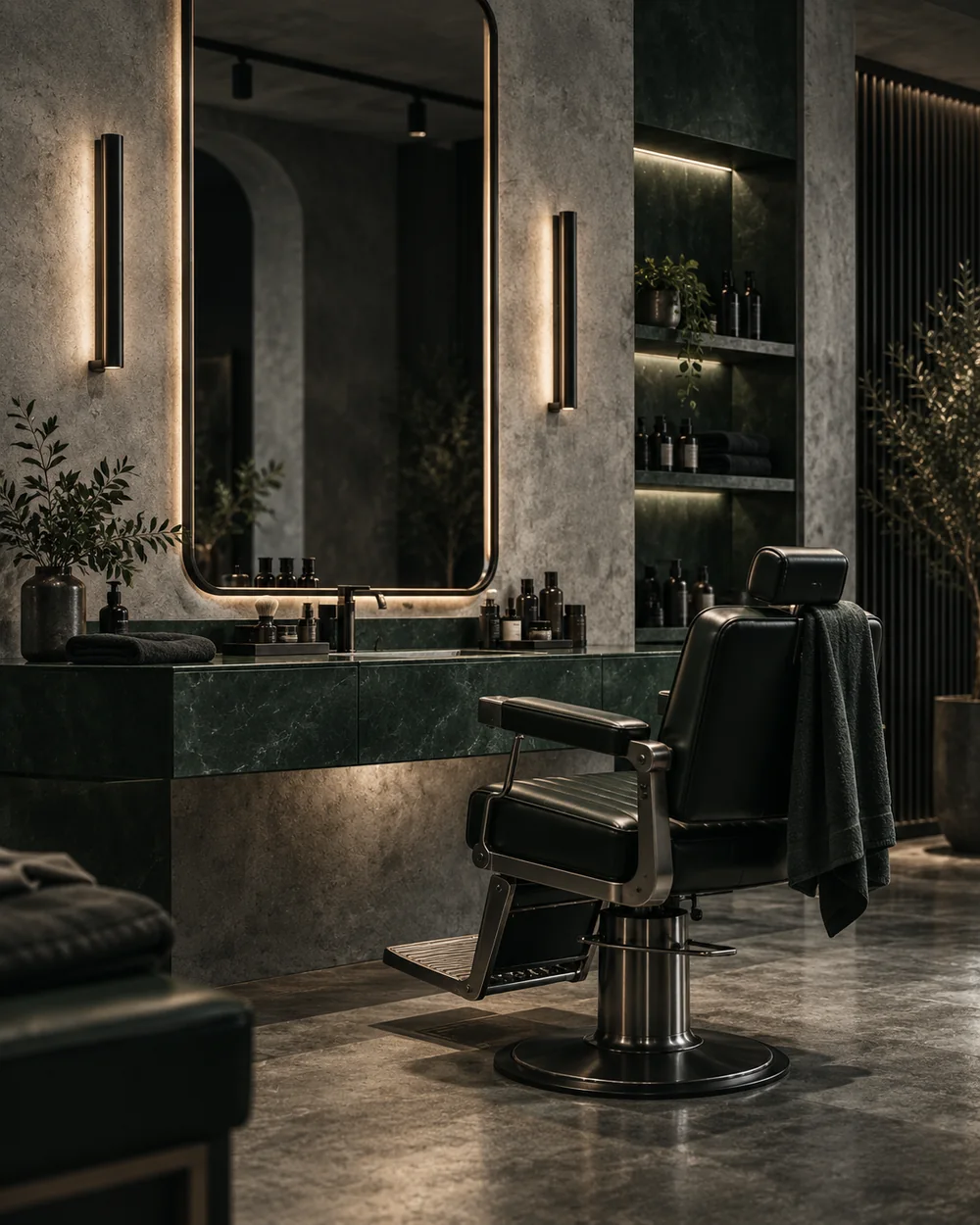 Prémium barber stúdió enteriőr referencia
