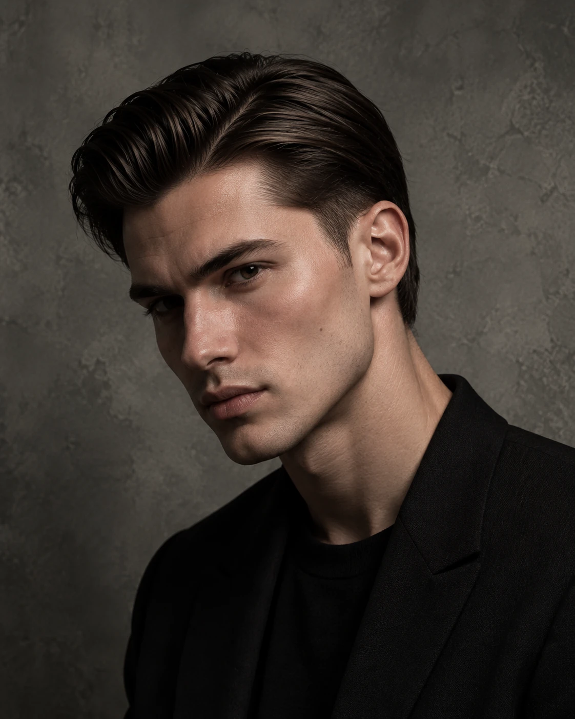 Modern slicked back férfi frizura
