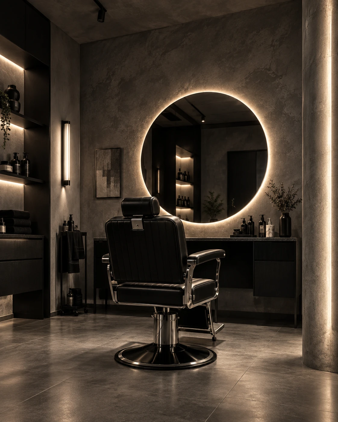 Prémium barber stúdió enteriőr referencia